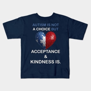 Autism Awareness Month Acceptance, Kindness & Support Kids T-Shirt